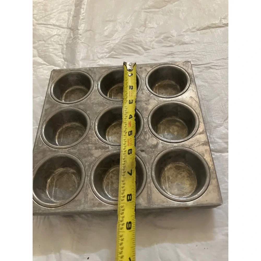 Vintage 9 Cup Muffin Pan Muffin Tin Cupcake Baking Pan Metal